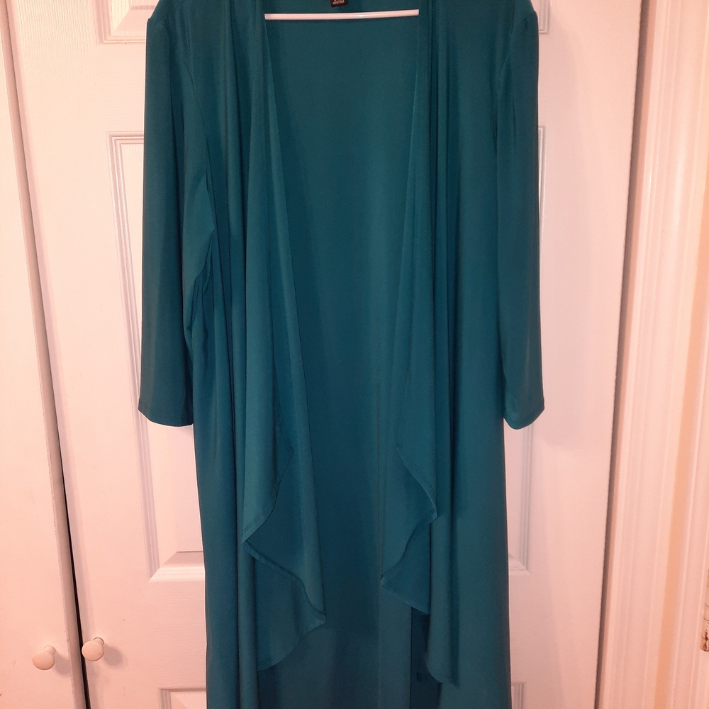 R&M Richards Teal Open Front Overlay Wrap Women’s Size 18W